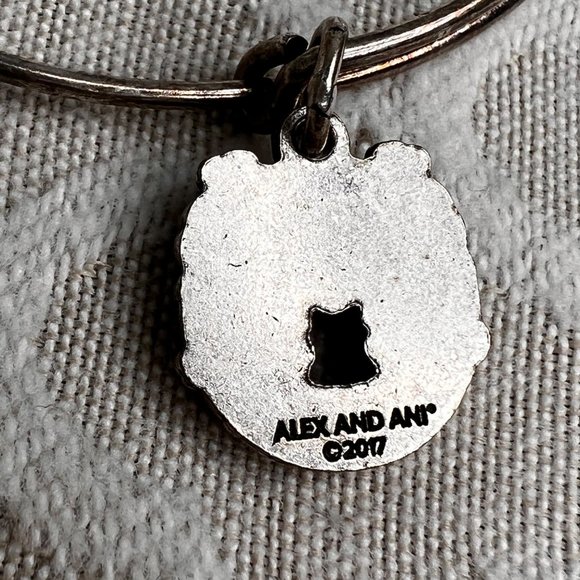 Alex and Ani Silver Tone Expandable Bracelet Love and Luck Pink Stone Charm - Picture 8 of 8